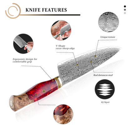 Nami Damascus Steel 4-Piece Chef Knife Set