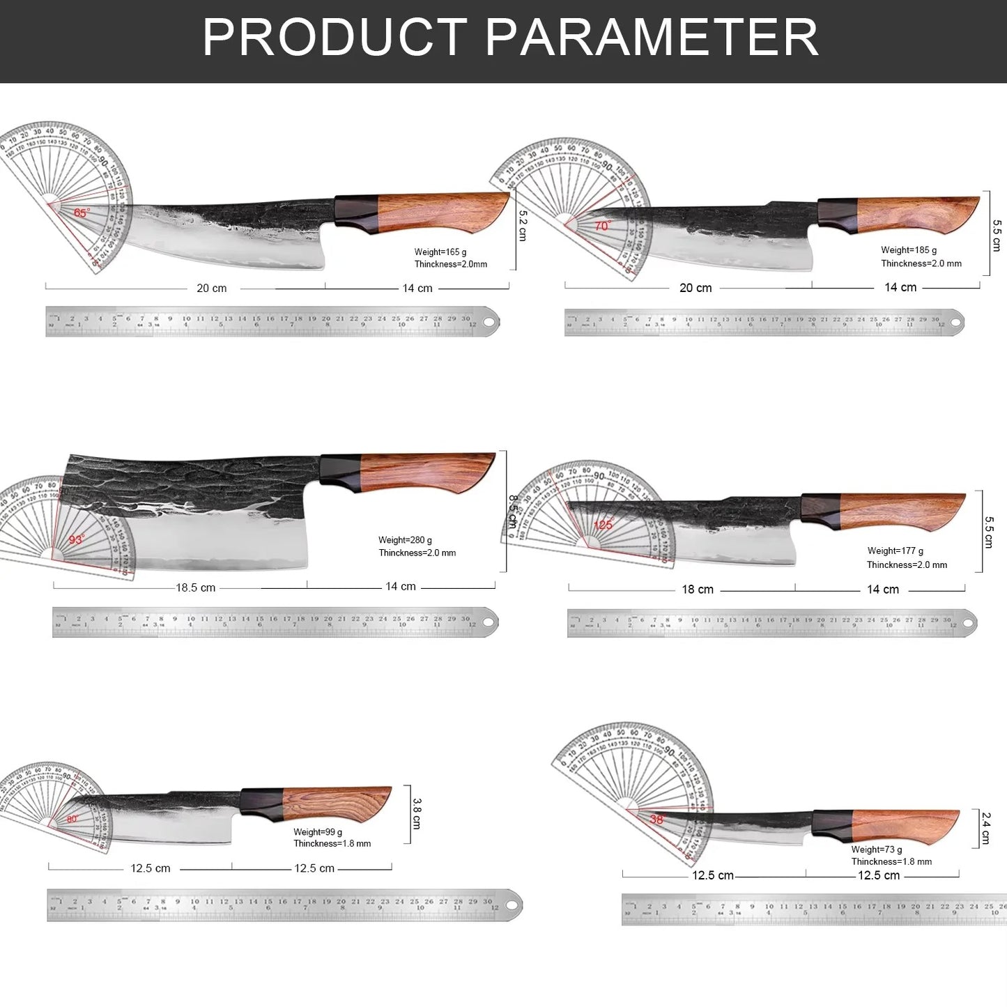 Hatsu 6-piece Triple-layer Composite Steel Knife Set