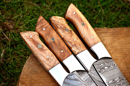 Enso 4-Piece Damascus Steel Steak Knife Set