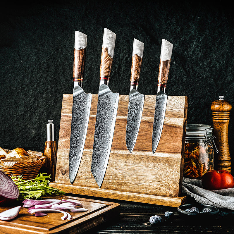 Professional Santoku Damascus Knife Set